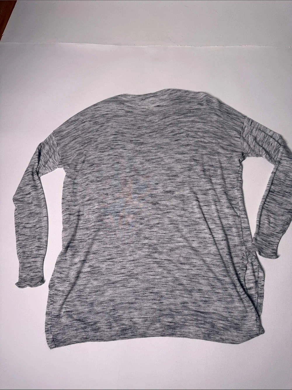 H&M Heather Gray Long-Sleeve Crew Neck Tunic Sweater